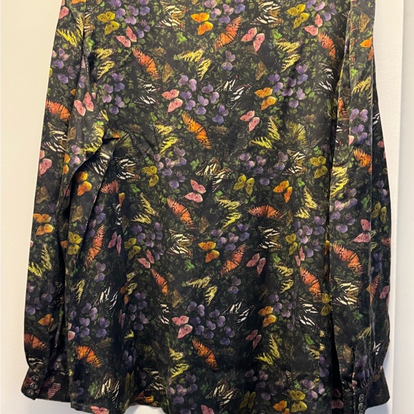 Johnny Was Silk Multicolor Butterfly Blouse - Picture 2 of 9